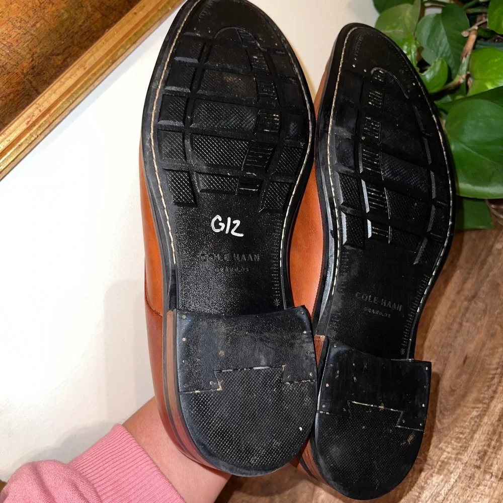Cole Haan Warren Grand OS Mens 11.5 Brown Cap‎ Toe Leather Lace Up Dress Shoe